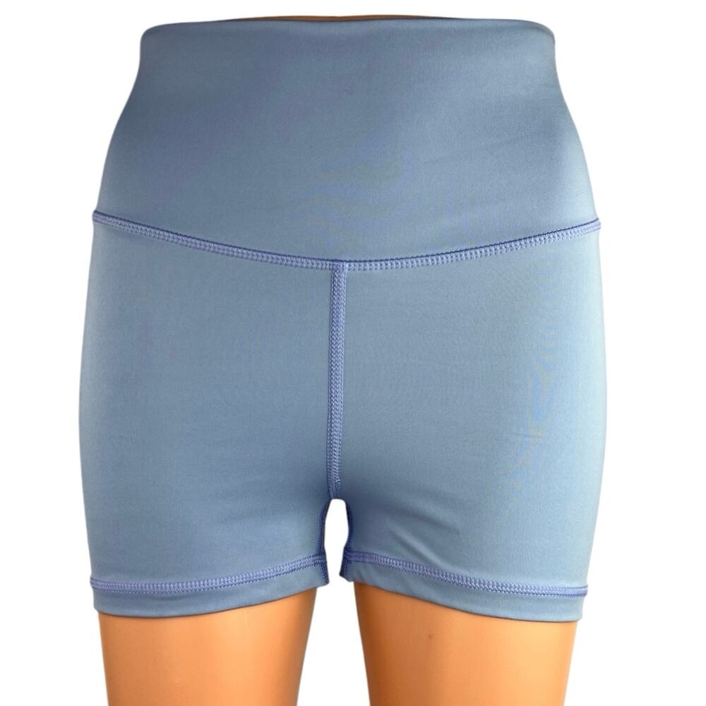 Agent84 Womens Blue Scrunch High Waist Yoga Workout Athletic Active Shorts Sz M